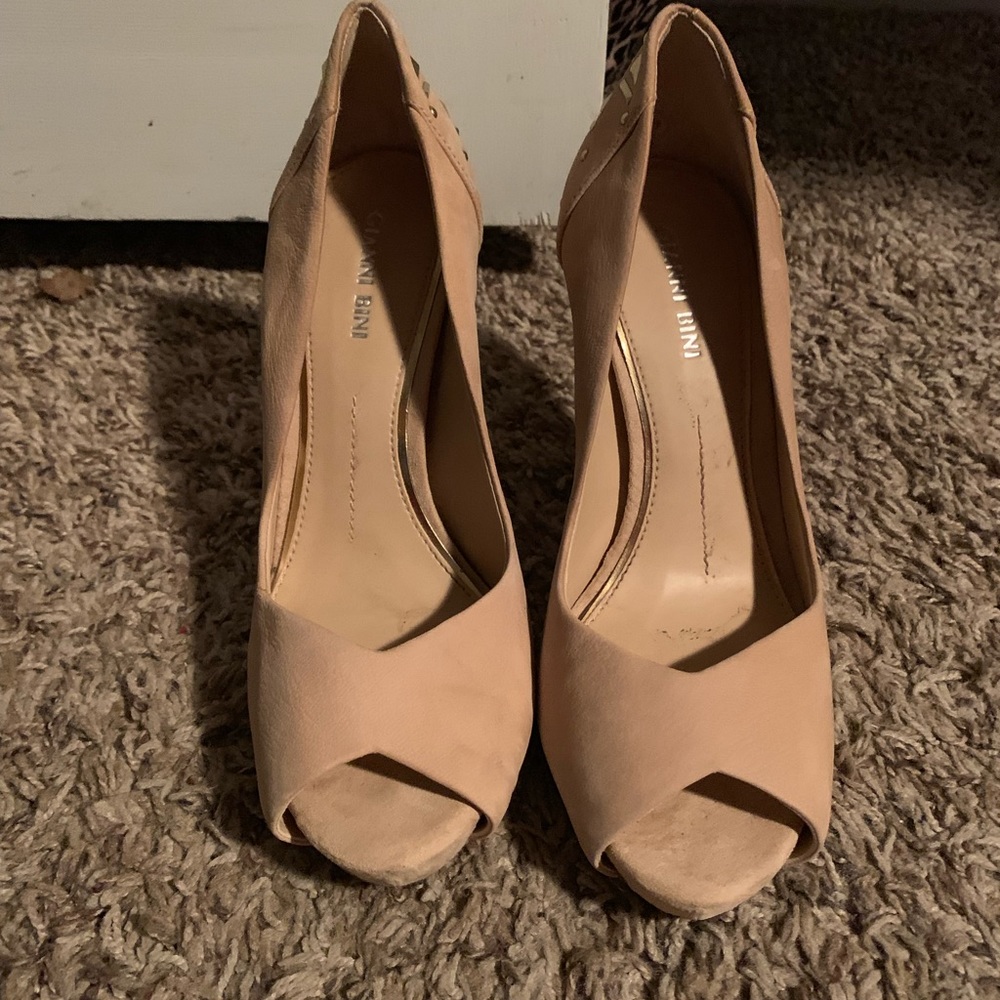 Nude and gold heels
